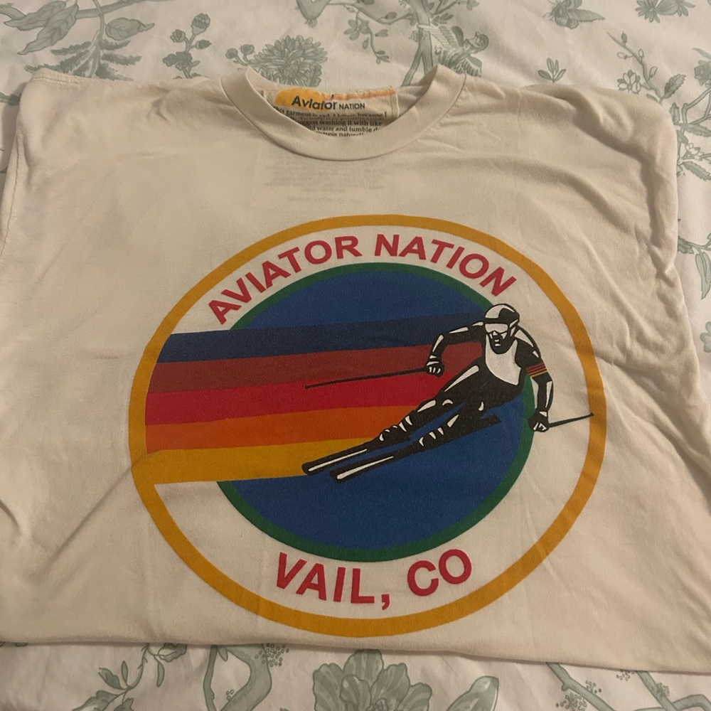 Aviator Nation Cream Ski Graphic T-Shirt